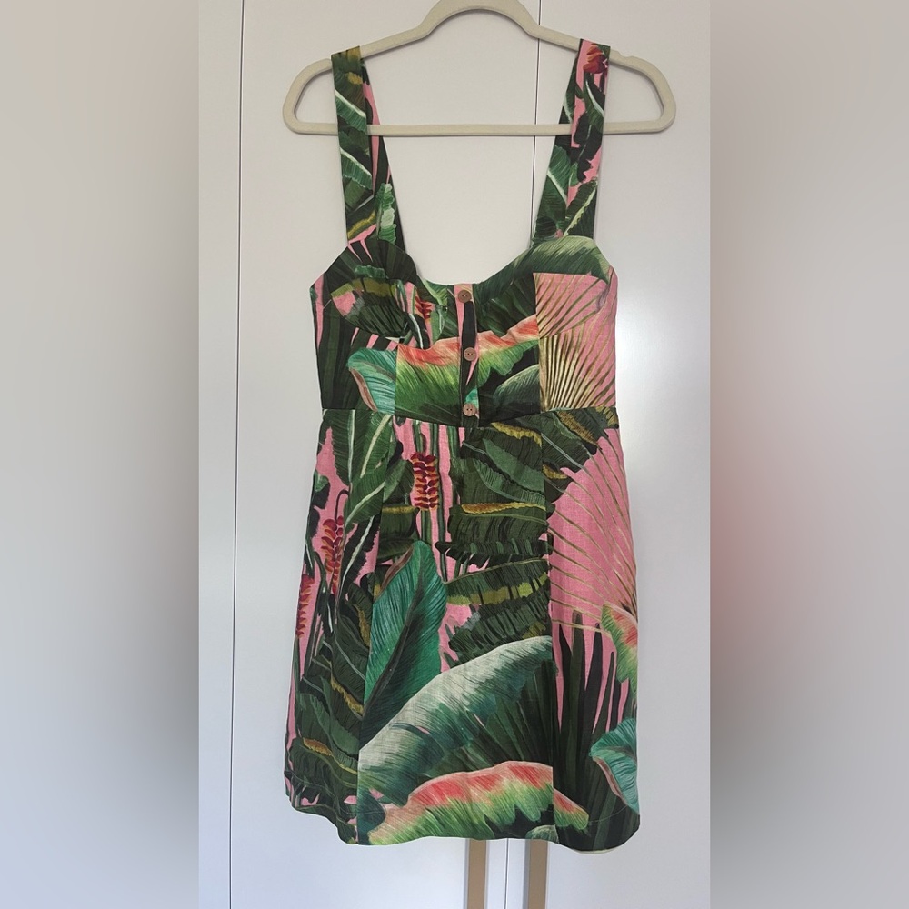 Tropical Print Sleeveless Dress